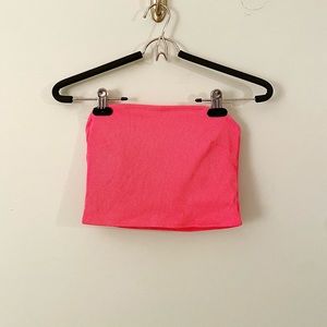 hot pink ribbed tube top bikini 💗